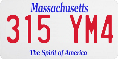 MA license plate 315YM4