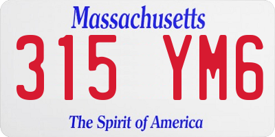 MA license plate 315YM6