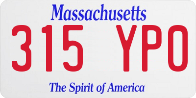 MA license plate 315YP0