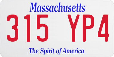 MA license plate 315YP4