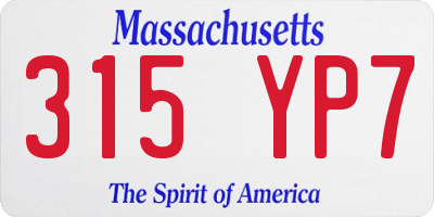 MA license plate 315YP7