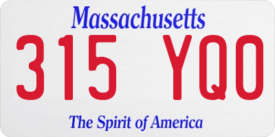 MA license plate 315YQ0