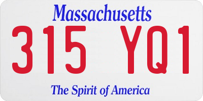 MA license plate 315YQ1
