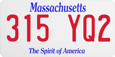 MA license plate 315YQ2