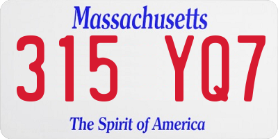 MA license plate 315YQ7