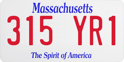 MA license plate 315YR1