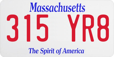 MA license plate 315YR8