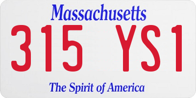 MA license plate 315YS1