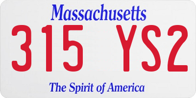 MA license plate 315YS2
