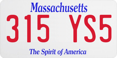 MA license plate 315YS5