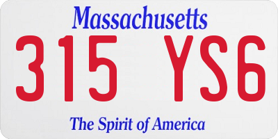 MA license plate 315YS6