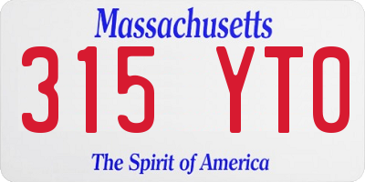MA license plate 315YT0