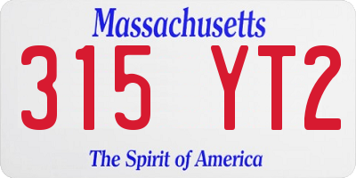 MA license plate 315YT2