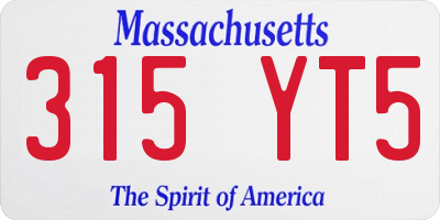 MA license plate 315YT5