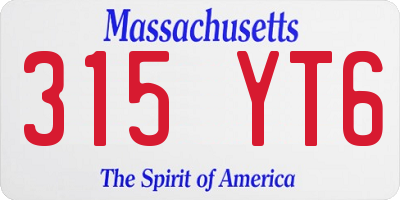 MA license plate 315YT6