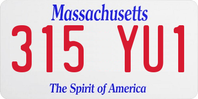 MA license plate 315YU1