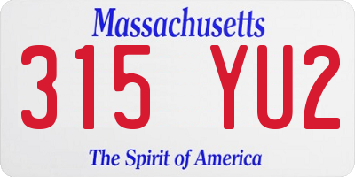 MA license plate 315YU2