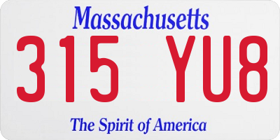 MA license plate 315YU8