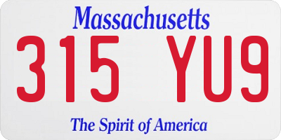 MA license plate 315YU9