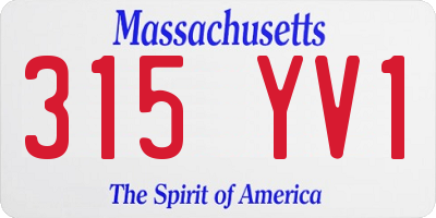 MA license plate 315YV1