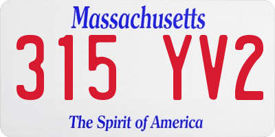 MA license plate 315YV2