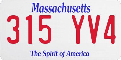 MA license plate 315YV4