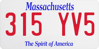 MA license plate 315YV5