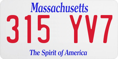 MA license plate 315YV7