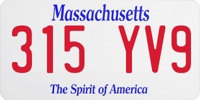 MA license plate 315YV9