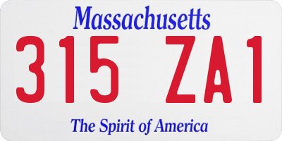 MA license plate 315ZA1