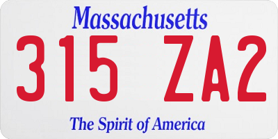 MA license plate 315ZA2