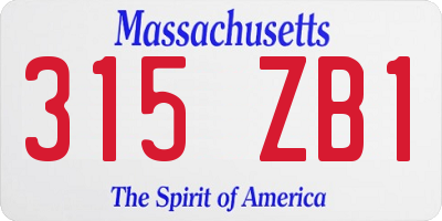 MA license plate 315ZB1