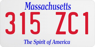 MA license plate 315ZC1