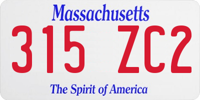 MA license plate 315ZC2