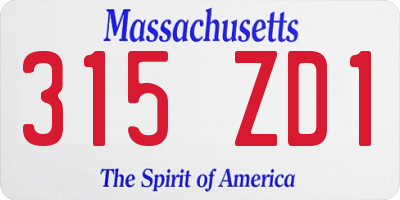 MA license plate 315ZD1