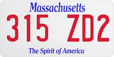 MA license plate 315ZD2