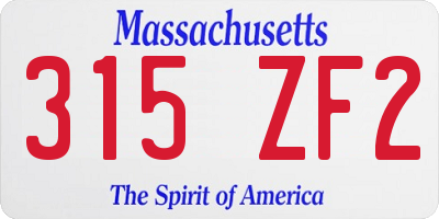 MA license plate 315ZF2