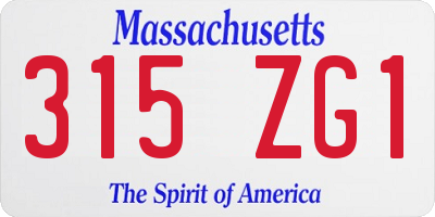 MA license plate 315ZG1