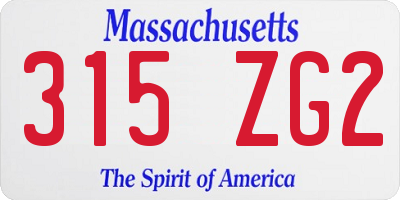 MA license plate 315ZG2