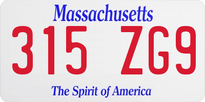 MA license plate 315ZG9