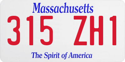MA license plate 315ZH1