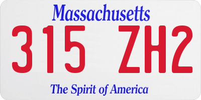 MA license plate 315ZH2