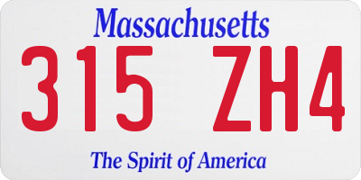 MA license plate 315ZH4