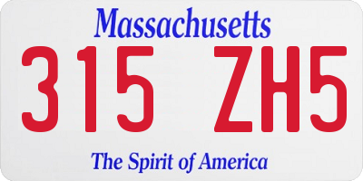 MA license plate 315ZH5
