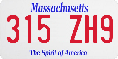 MA license plate 315ZH9