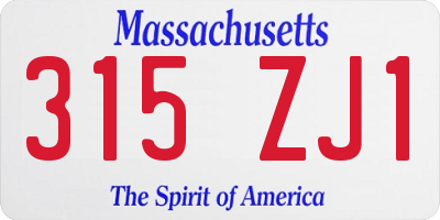 MA license plate 315ZJ1