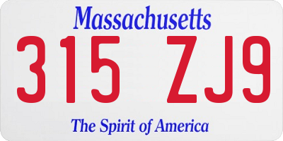 MA license plate 315ZJ9