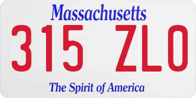MA license plate 315ZL0