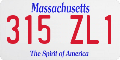 MA license plate 315ZL1