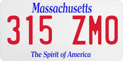MA license plate 315ZM0